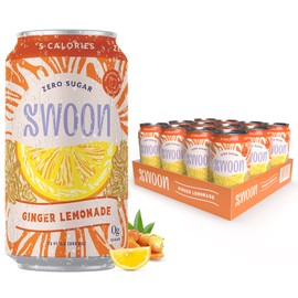 Swoon Ginger Lemonade - Sugar Free Lemonade, Low Carb, Paleo-Friendly, Gluten-Free Keto Drink - Made with 100% Natural Lemon Juice Concentrate - 12 fl oz (Pack of 12)