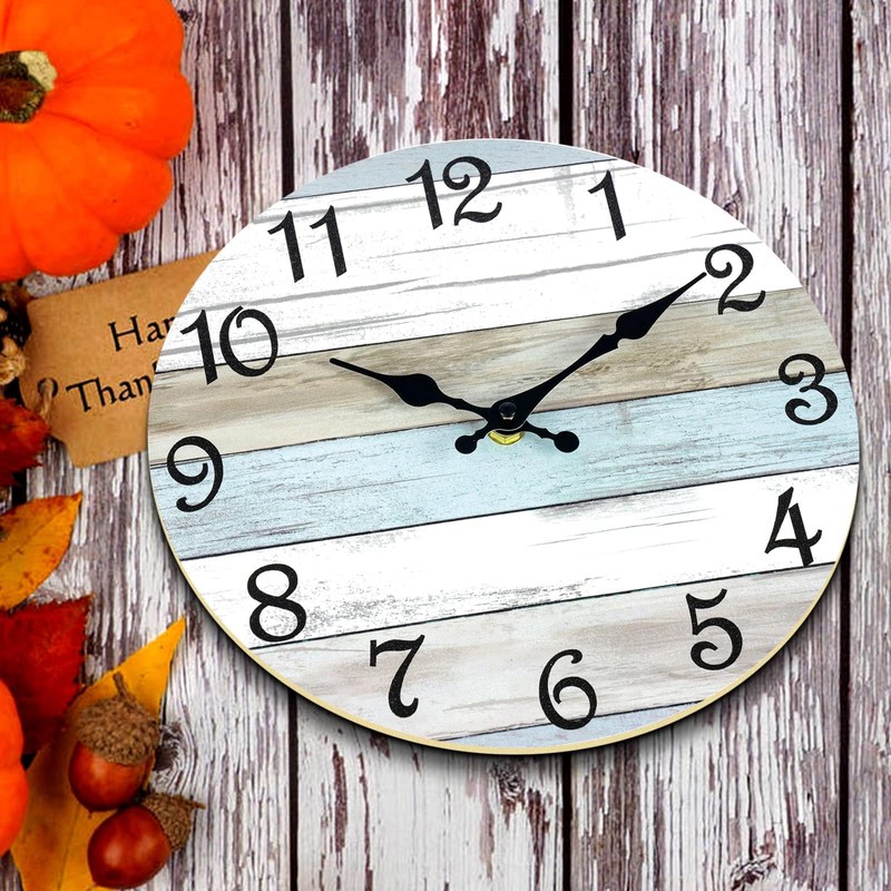 CHYLIN Wall Clock 12 Inch Bathroom Clock, Rustic Wall Clocks