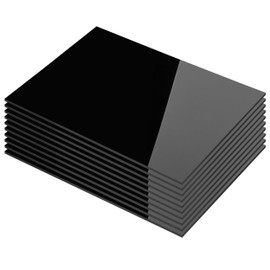 KAITELA Pack of 10 Black Acrylic Sheet 8" x 12" Cast Plexiglass Panel 1/8" Thick (3mm) Plastic Board for Craft Project, Laser Cutting, Photography, Sign