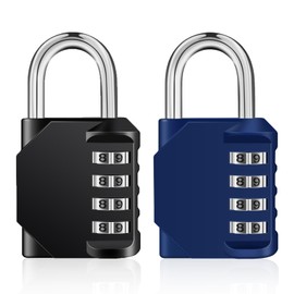 ZHEGE 4-Digit Number Padlock, Lock with Combination Code for Gym Locker, Weatherproof Padlock for Door, Garden Fences