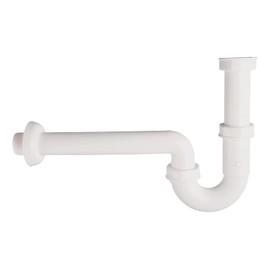 Sanitop-Wingenroth Pipe odour trap for washbasin, siphon washbasin, odour trap washbasin, 1 1/4 x 32 mm, tube siphon with push rosette, plastic, white, 22410 9