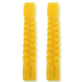 Natural Beeswax Flat Braided Havdalah Candle Multi Wick Bee Wax End of Shabbat Havdallah Candle 12" Tall Shabbat Candles by Zion Judaica - 2 Pack