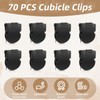 xozeooeu 70 Pcs Cubicle Clips for Fabric Walls, Black Plastic