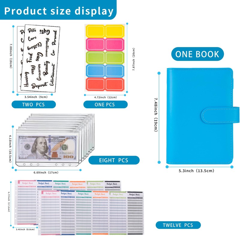 NICOOTHBudget Binder Cash Envelopes A6 Money Saving Binder with Zipper