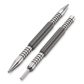 Glieskir Spring Loaded Nail Set Tools,2-PCS Dual Head Nail Setter and Hinge Pin Punch Set, Hammerless 1/16″& 3/32″Spring Nail Set, Super Strong Force Door Pin Removal Tool