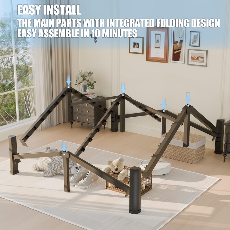 14 inch King Size Bed Frame with Round Corner Legs