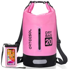 Dry Bag 5L/10L/20L/30L Wet Bag Waterproof Bag with Phone Pouch Double Shoulder Strap Backpack for Travelling Fishing Cycling Kayaking Swimming Boating Beach