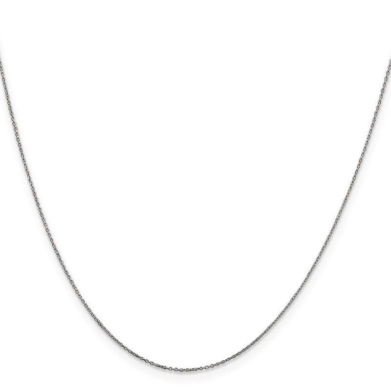 Sonia Jewels 10k White Gold .5mm Solid Diamond-Cut Cable Chain
