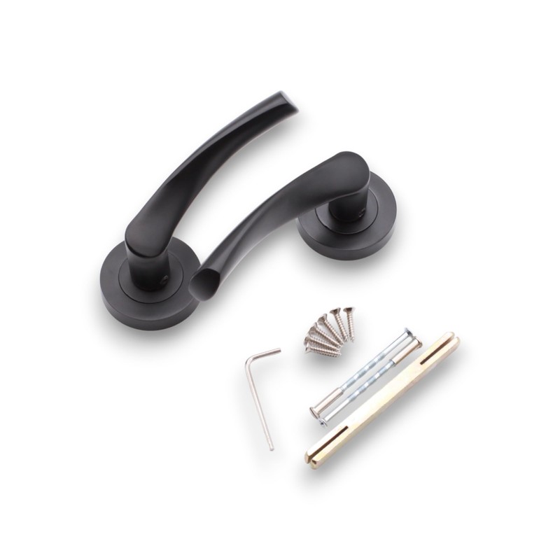 Infinity Decor Pair of Twisted Lever Latch Door Handles on