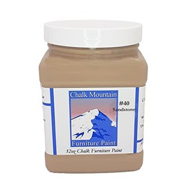 Chalk Style All-in-One Paint: Eco-friendly, matte finish for furniture, home decor, cabinets, and crafts. Low voc and odor. 32oz #40 Sandstone