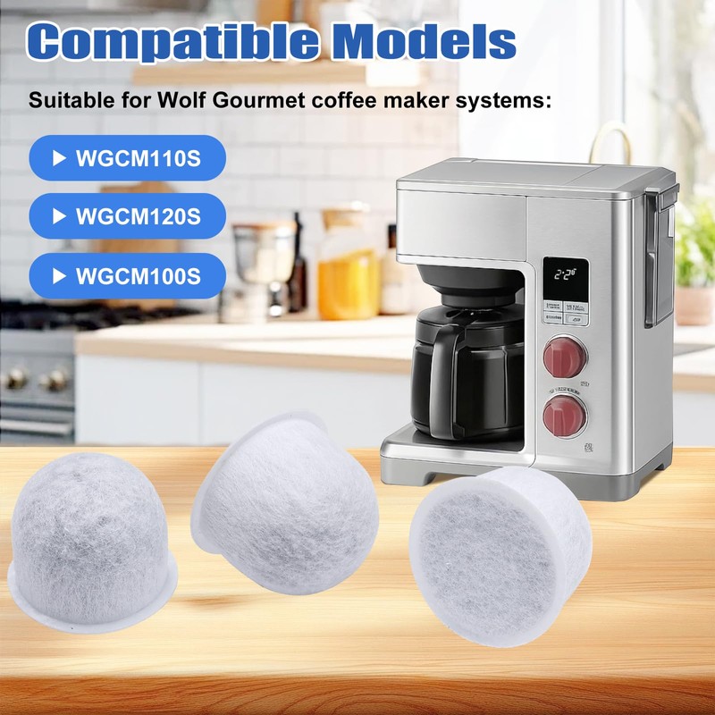 10Pcs Wolf Coffee Maker Water Filter Pods Replacement, Charcoal Coffee