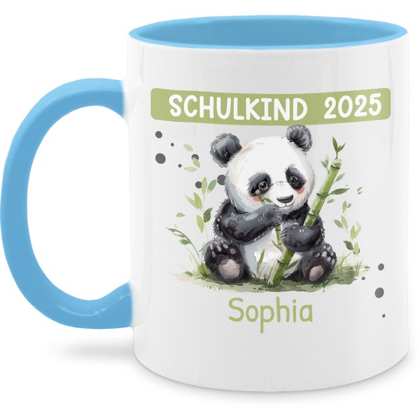 Tasse Tassen 325ml - Schulanfang - Schulkind 2025 mit Pandabär