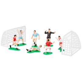 Decora 0816010 9-Piece Football Set with 7 Players and 2 Goals, Plastic, Blue, 4,2 x 7,8 x 5 cm