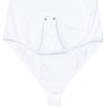 Alkato Women's Long-Sleeved Cotton Bodysuit with Crew Neck, White