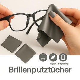 Microfibre Glasses Cleaning Cloths Pack of 6 High-Quality Cleaning Cloth for Glasses Cleaning Cloth Streak-Free Nano Fibre Cloth Screens and Lenses 15 x 18 cm Grey