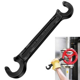 Leriton Double Ended Valve Wheel Wrench Cast Steel Hand Valve Wheels Wrench 8" Opening Closing Tool Protect Handwheels from Damage Wheel Wrench for Fire Riser Drain(11/16" and 1'')