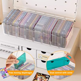 LdawyDE Index Card Box, 24.8 x 10 x 7.5 cm Index Box with Removable Dividers, Transparent Index Card Box with Lid for up to 700 Cards for Flashcards, Business Cards, Notes Cards