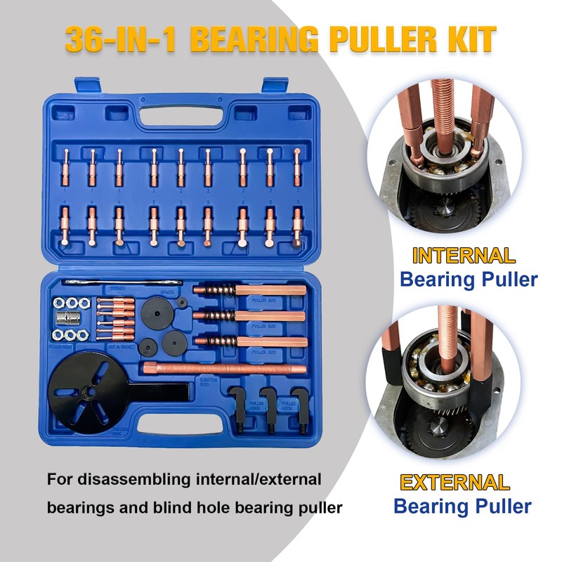 YATOINTO 36-in-1 Bearing Puller Kit,Blind Hole Bearing Puller,Gear Puller Set