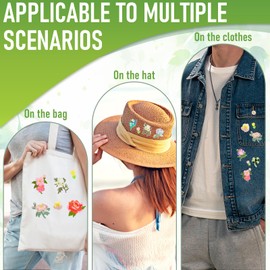 18 Patterns Embroidery Templates Water Soluble Flowers Embroidery Fleece Water Soluble Fleece Cut to Size Embroidery Fleece for Decorating Jeans, Canvas Bags, Home Textiles and Clothing