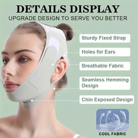 CCAIPU Facelifting Stickers, Breathable, Lightweight Ice Silk V-Face Harnesses (Green)