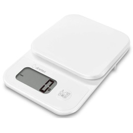 dretec Digital Kitchen Scale Quick Startup Time and Quick Release 2 kg/1 g Unit, Tare Pull, Large Screen, White