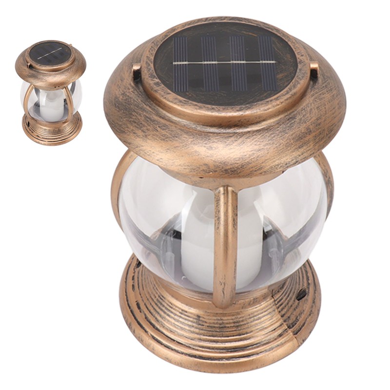 Brass Color Courtyard Solar Powered Hanging Lantern Light IP44 Waterproof