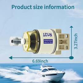 R12T Fuel Filter Water Separator, Industrial Grade Fuel Filtration System (R12T Assembly)