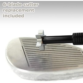 Betgod Groove Sharpener with 6 Heads - Golf Club Groove Sharpener Re-Grooving Club Sharpener,Groove Sharpening Tool - Generate Optimal Backspin - Suitable for U & V-Grooves（Black）