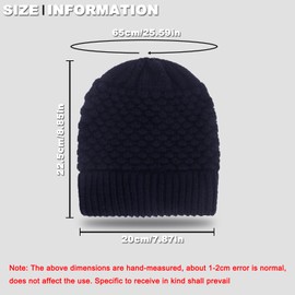 LYQQY Knitted Hat for Ponytail, 2 Pieces Women's Girls Hat with Hole for Ponytail, Stylish and Warm Knitted Knitted Hat Winter Hat with Braids Hole for Girls, Women, Black, Grey, darkblue