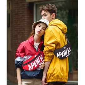 FANDARE Chest Bag Belt Bag Sling Bag Men Women Shoulder Bag Waist Bags Bum Bag Sling Backpack Girls Boys Shoulder Bag Sports Bag Hiking Travel Jogging School Canvas, black