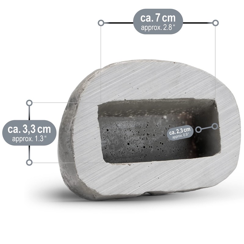 com-four® Pebblestone Key Stone - Imitation Stone with Secret Compartment