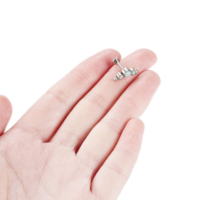 hengkaixuan 16G G23 Titanium Flat Back Labret Studs Internal Thread