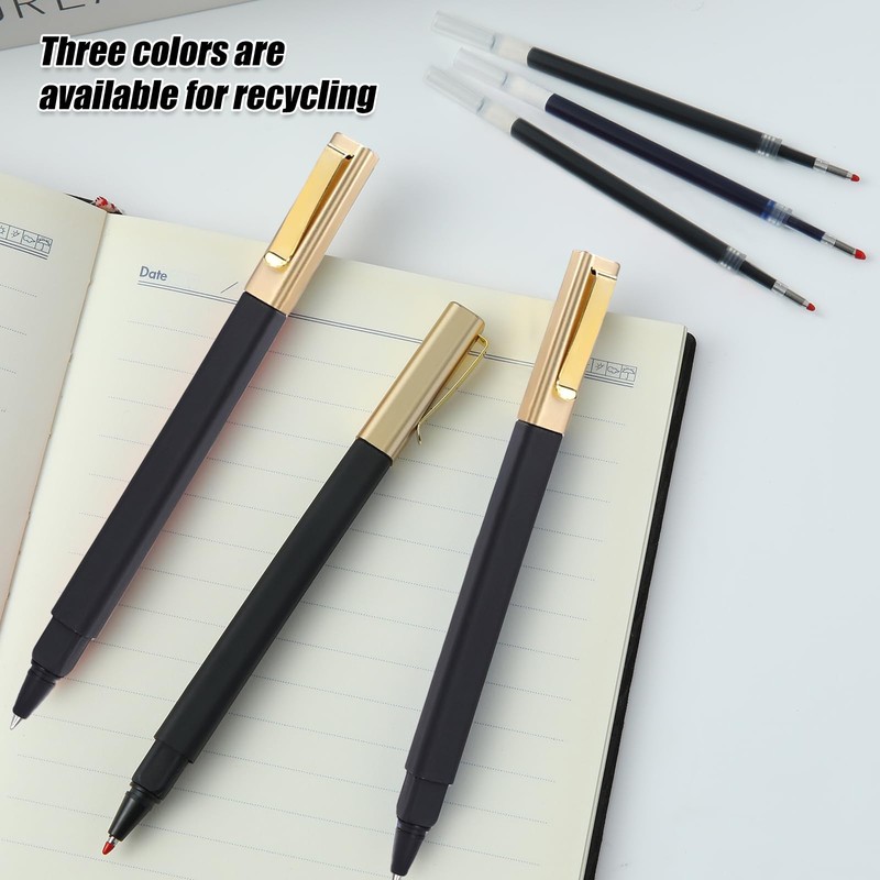 Yuxinrong 6 Pack Gel Pens Black 0.5 mm Medium Point