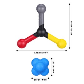 Kisangel 1 Set Reaction Training Ball with Agility Training Sticks Reaction Speed Training Tools Hand Eye Coordination Training Agility Training Equipment(The Color of The Ball is Random)