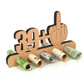 Giftota - Original Funny 40th Birthday Money Gift, Wood - 39 + 1 - Gift for 40th Birthday - Birthday Anniversary - Wooden Gifts - Gifts for Friends, Family