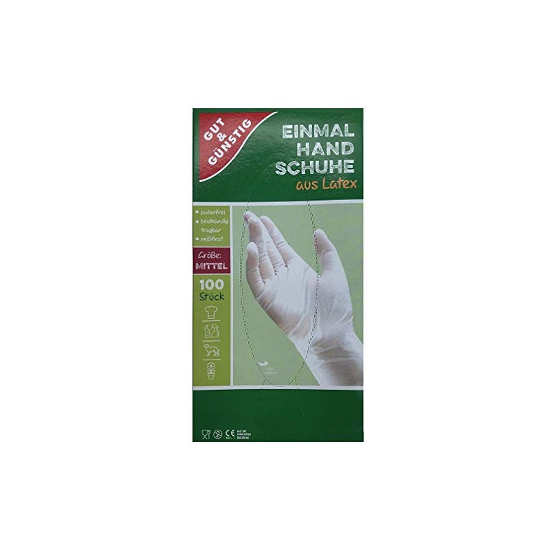 Pack of 100 Disposable Gloves Latex Gloves Powder-Free Food Safe
