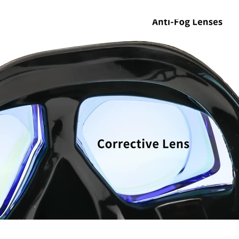 Farsighted Hyperopia +2.0 to +6.0 Scuba Diving Mask with Tempered