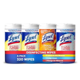 Lysol - Paquete de toallitas desinfectantes, esenciales para el hogar, apartamento, dormitorio y suministros de limpieza, limpiador multiusos,...     