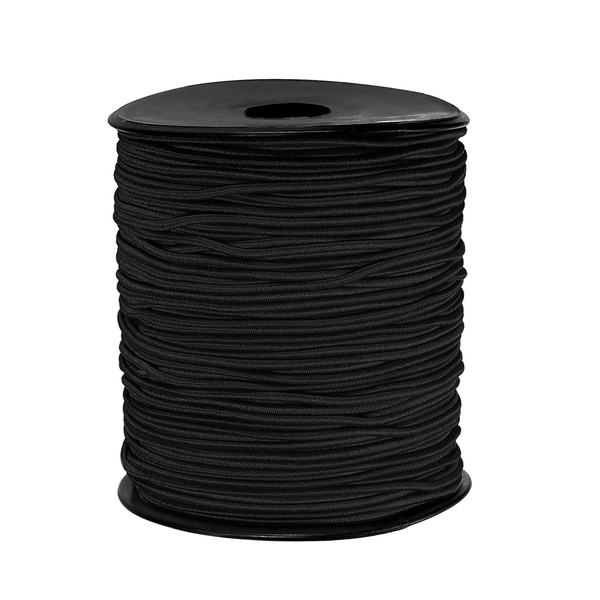 sourcing map Elastic Cord Stretchy String 1.5mm 109 Yards Black