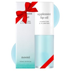 Nooni Korean Lip Oil - Applemint | Gift, Moisturizing, Glowing, Revitalizing, and Tinting for Dry Lips with Mint Extract, 0.12 Fl Oz