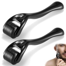 TOPOST 2 Pzs Dermaroller Rodillo Facial 0.25 mm Disminuye Arrugas y Cicatrices, Derma Roller 540 Estimula el Crecimiento de Barba