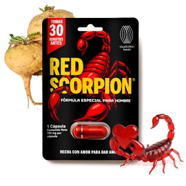 YAAKUNAJ LOVESHOP - Cápsula Raíz de Maca y L-Arginina Red Scorpion de Yaakunaj Luxury - 1 Cápsula de 750 mg - Suplemento Masculino - Dosis Única