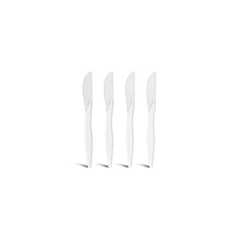Perk Polystyrene Knife, Medium-Weight, White, 300/Pack (PK56399)