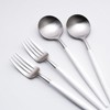 Cutipol GOA White/Matte Silver Dinner (2 Forks & Spoons) 4