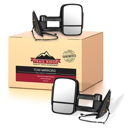 Trail Ridge Tow Mirror Power Heated Signal Textured Black Pair Set Compatible with GM Pickup