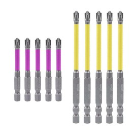 Saipor 10pcs Magnetic PH2 Special Slotted Phillips Screwdriver Bit Set for Electricians, Long #2 Phillips Cross Slot Flat Screw Head Driver Drill Bits with 1/4 Inch Hex Shank Used on Air Switch