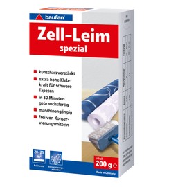 Baufan Baufan Zell-Leim spezial - 200g I Kunstharzverst?rkter Spezial Tapetenkleister mit extra hoher Klebkraft fr schwere Tapeten I Tapetenleim 20 - 25 m2