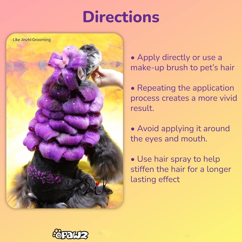 Opawz Pet Hair Chalk Purple Non-Toxic Temporary Washable Color Safe