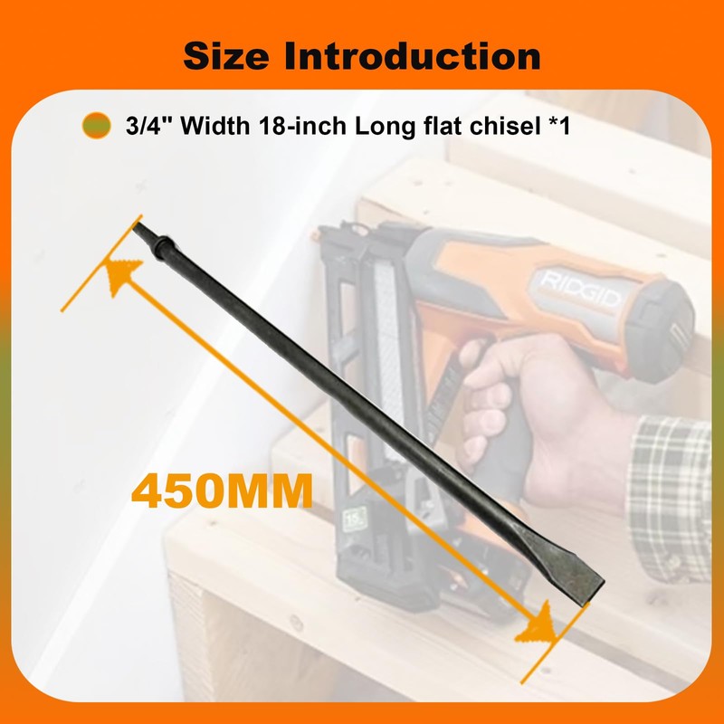 Phyxlyn Scraper 3/4" Width 18" Long Flat Chisels Air Pneumatic