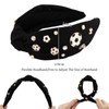 Hapdoo Black Soccer Rhinestone Jeweled Knotted Headbandn Wide Game Day
